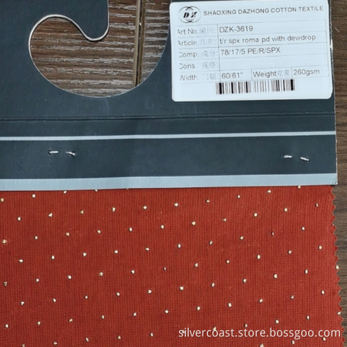 Polyester Rayon Spandex Mixed Fabric with Dewdrop